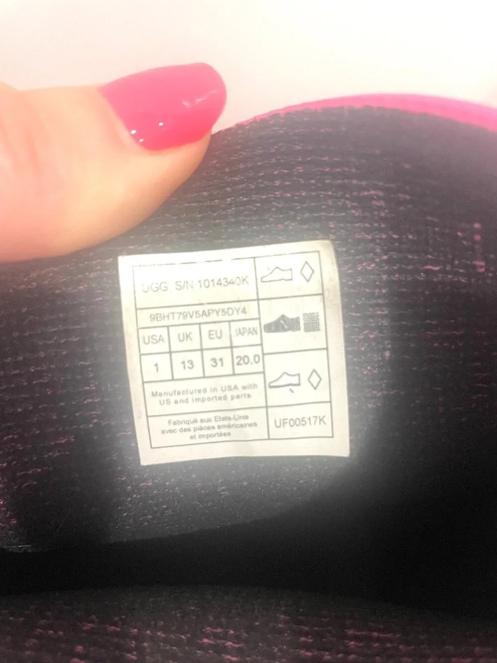 UGG Pink Rain Boots Kids Sz 1 Preppy Rainy Day Rubber Boots EUC Cottagecore